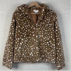 Pinch Furry Animal Print Zip Jacket - Size: S/M - NWT